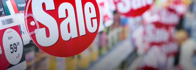 Sale sign at a grocery store